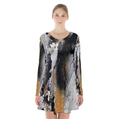 Abstract Graffiti Background Long Sleeve Velvet V-neck Dress by Nexatart