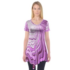 Light Pattern Abstract Background Wallpaper Short Sleeve Tunic  by Nexatart