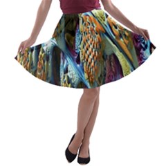 Background, Wallpaper, Texture A-line Skater Skirt by Nexatart