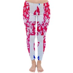 British Flag Abstract British Union Jack Flag In Abstract Design With Flowers Classic Winter Leggings by Nexatart