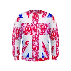 British Flag Abstract British Union Jack Flag In Abstract Design With Flowers Kids  Sweatshirt by Nexatart