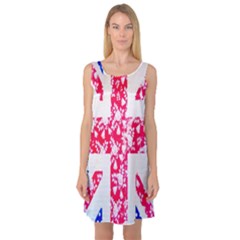 British Flag Abstract British Union Jack Flag In Abstract Design With Flowers Sleeveless Satin Nightdress by Nexatart