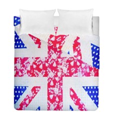 British Flag Abstract British Union Jack Flag In Abstract Design With Flowers Duvet Cover Double Side (full/ Double Size) by Nexatart