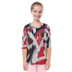 Abstract Graffiti Background Wallpaper Of Close Up Of Peeling Kids  Quarter Sleeve Raglan Tee