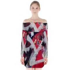 Abstract Graffiti Background Wallpaper Of Close Up Of Peeling Long Sleeve Off Shoulder Dress by Nexatart