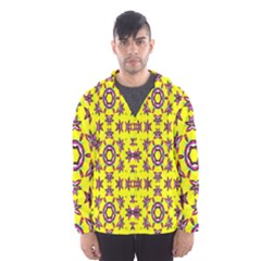 Yellow Seamless Wallpaper Digital Computer Graphic Hooded Wind Breaker (men) by Nexatart