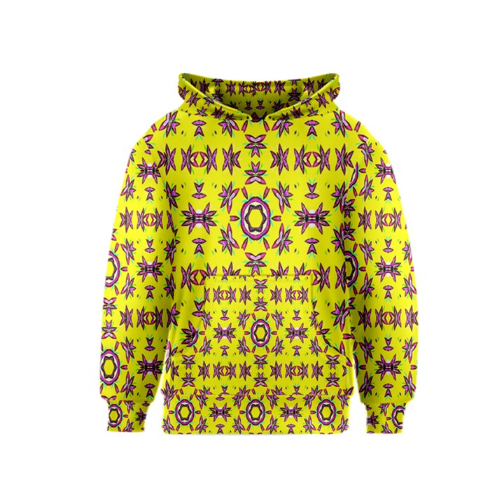 Yellow Seamless Wallpaper Digital Computer Graphic Kids  Pullover Hoodie