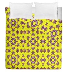 Yellow Seamless Wallpaper Digital Computer Graphic Duvet Cover Double Side (queen Size) by Nexatart