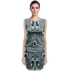 Kaleidoskope Digital Computer Graphic Sleeveless Velvet Midi Dress by Nexatart