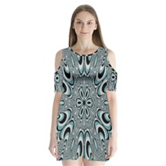 Kaleidoskope Digital Computer Graphic Shoulder Cutout Velvet  One Piece by Nexatart