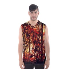 Forest Trees Abstract Men s Basketball Tank Top by Nexatart