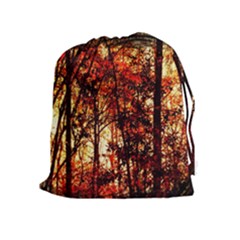 Forest Trees Abstract Drawstring Pouches (extra Large) by Nexatart