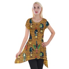 Egypt Short Sleeve Side Drop Tunic