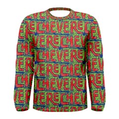 Typographic Graffiti Pattern Men s Long Sleeve Tee by dflcprintsclothing