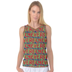 Typographic Graffiti Pattern Women s Basketball Tank Top