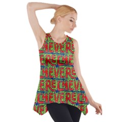 Typographic Graffiti Pattern Side Drop Tank Tunic by dflcprintsclothing