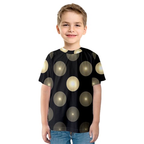 Gray Balls On Black Background Kids  Sport Mesh Tee by Nexatart