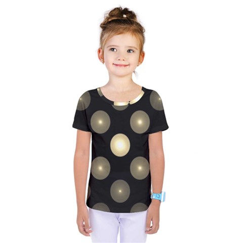 Gray Balls On Black Background Kids  One Piece Tee by Nexatart