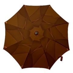 Brown Background Waves Abstract Brown Ribbon Swirling Shapes Hook Handle Umbrellas (large) by Nexatart