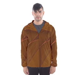 Brown Background Waves Abstract Brown Ribbon Swirling Shapes Hooded Wind Breaker (men) by Nexatart