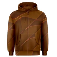 Brown Background Waves Abstract Brown Ribbon Swirling Shapes Men s Zipper Hoodie by Nexatart