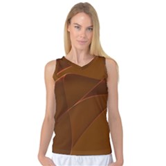 Brown Background Waves Abstract Brown Ribbon Swirling Shapes Women s Basketball Tank Top by Nexatart