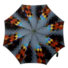 Diamond Abstract Background Background Of Diamonds In Colors Of Orange Yellow Green Blue And More Hook Handle Umbrellas (medium) by Nexatart