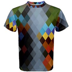 Diamond Abstract Background Background Of Diamonds In Colors Of Orange Yellow Green Blue And More Men s Cotton Tee by Nexatart