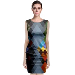 Diamond Abstract Background Background Of Diamonds In Colors Of Orange Yellow Green Blue And More Sleeveless Velvet Midi Dress by Nexatart