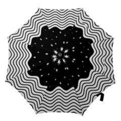 Black And White Waves And Stars Abstract Backdrop Clipart Hook Handle Umbrellas (large) by Nexatart