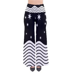 Black And White Waves And Stars Abstract Backdrop Clipart Pants by Nexatart