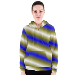 Color Diagonal Gradient Stripes Women s Zipper Hoodie by Nexatart