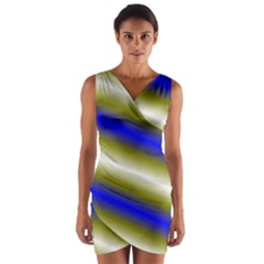 Color Diagonal Gradient Stripes Wrap Front Bodycon Dress by Nexatart