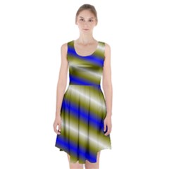 Color Diagonal Gradient Stripes Racerback Midi Dress by Nexatart