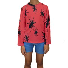 Illustration With Spiders Kids  Long Sleeve Swimwear by Nexatart