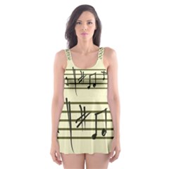 Music Notes On A Color Background Skater Dress Swimsuit by Nexatart