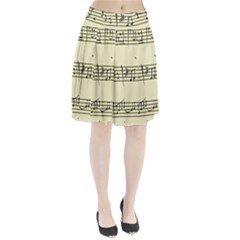 Music Notes On A Color Background Pleated Skirt by Nexatart