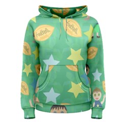 Football Kids Children Pattern Women s Pullover Hoodie by Nexatart