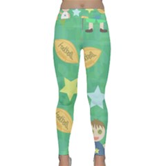 Football Kids Children Pattern Classic Yoga Leggings by Nexatart