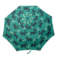 Happy Dogs Animals Pattern Folding Umbrellas by Nexatart