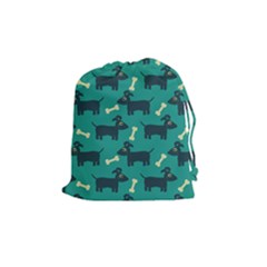 Happy Dogs Animals Pattern Drawstring Pouches (medium)  by Nexatart