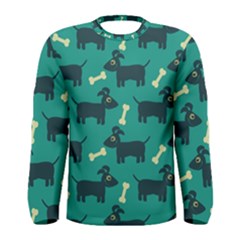 Happy Dogs Animals Pattern Men s Long Sleeve Tee by Nexatart