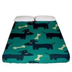 Happy Dogs Animals Pattern Fitted Sheet (king Size) by Nexatart