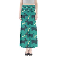 Happy Dogs Animals Pattern Maxi Skirts by Nexatart