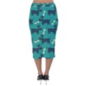 Happy Dogs Animals Pattern Velvet Midi Pencil Skirt View2