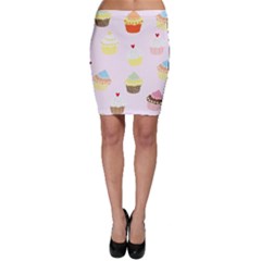 Seamless Cupcakes Wallpaper Pattern Background Bodycon Skirt by Nexatart