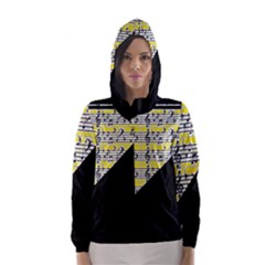 Note Abstract Paintwork Hooded Wind Breaker (women) by Nexatart