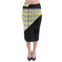 Note Abstract Paintwork Midi Pencil Skirt by Nexatart