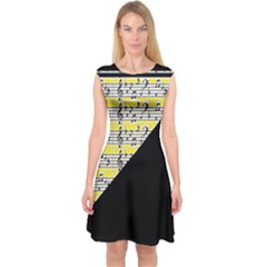 Note Abstract Paintwork Capsleeve Midi Dress by Nexatart