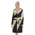 Note Abstract Paintwork Long Sleeve Velvet Front Wrap Dress View1